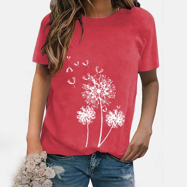 Puntoco Camiseta de manga corta informal con estampado de moda sexy para mujer Puntoco Puntoco-3845