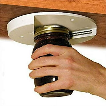 EZ Off Jar Opener - Under Cabinet Jar Lid & Bottle Opener - Opens Any Size Jar