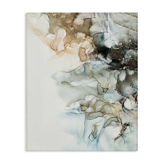 Stupell Industries Glam & Neutral Abstraction Abstract Painting Gallery Wrapped Canvas Art Print Wall Art, 16 x 20