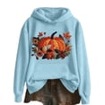 thumbnail image 4 of Hoodies for Women Sky Blue Women's Halloween Themed Hoodie with Pockets Fall Winter Womens Sweatshirt XXL, 4 of 4