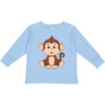 thumbnail image 3 of Inktastic Cute Brown and Tan Monkey Boys or Girls Long Sleeve Toddler T-Shirt, 3 of 5