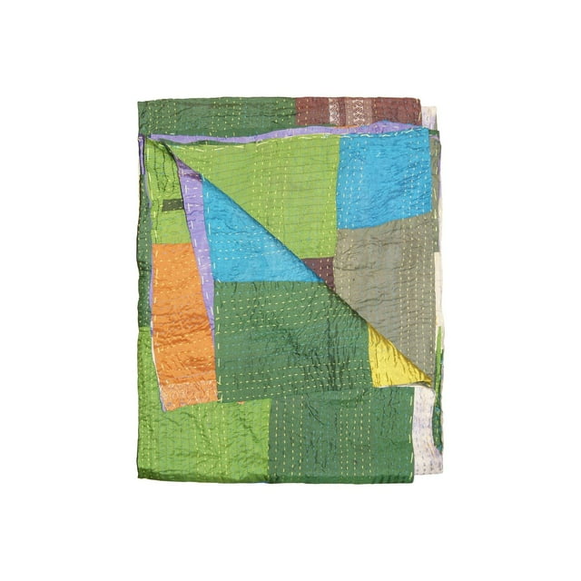 JETÉ EN SOIE RÉTRO KANTHA 50"X70"