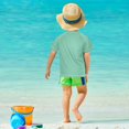 thumbnail image 4 of FORMRS Boys Rash Guard Short Sleeves Swim Shirt Quick Dry UPF 50+ Sun Protection, Sizes 3-12T, Pink Cheetah, 4 of 6