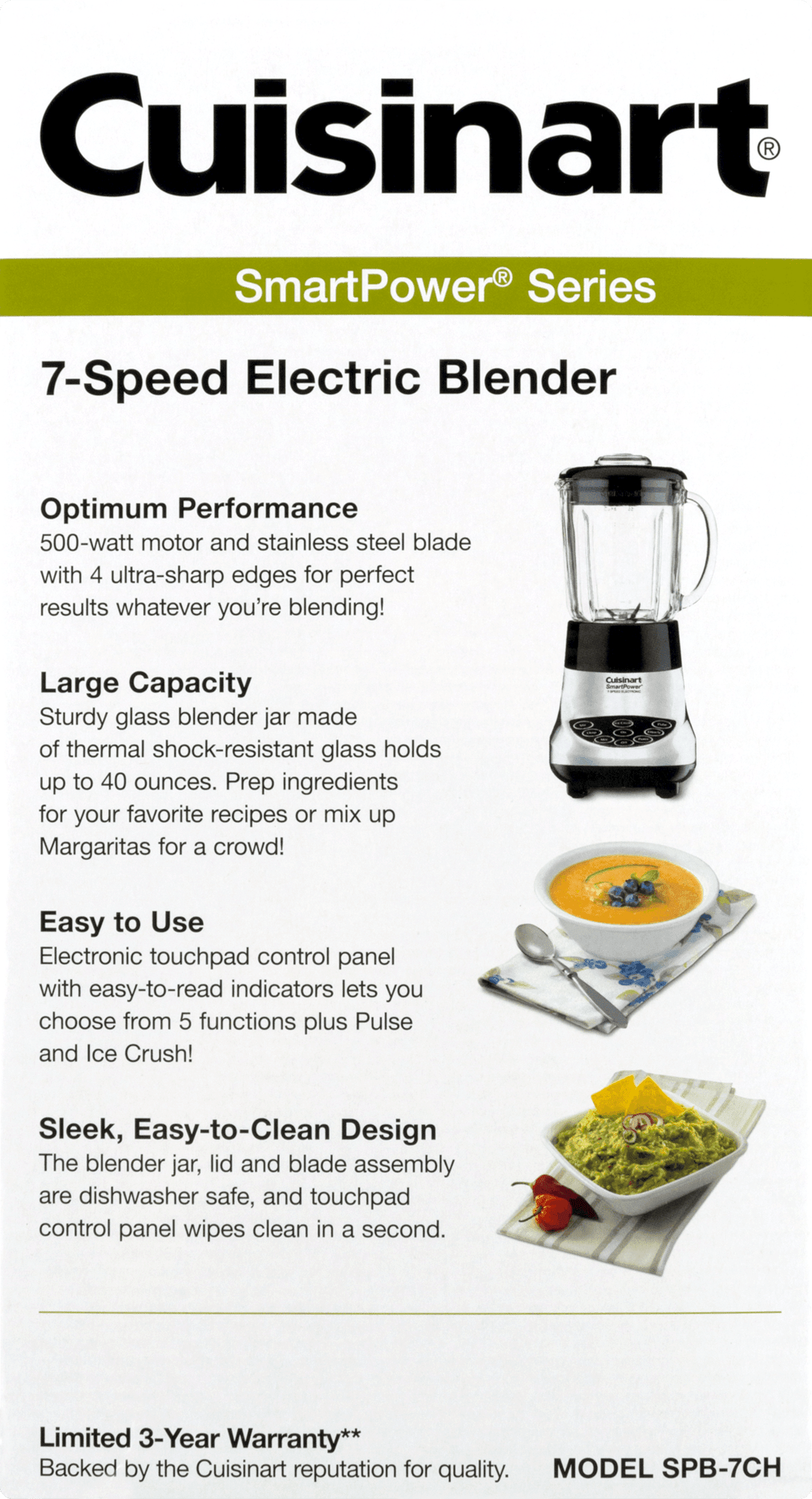 Countertop Electric Blenders Food Processors 7 Speeds Smoothies Salsas  Kitchen 689740403083