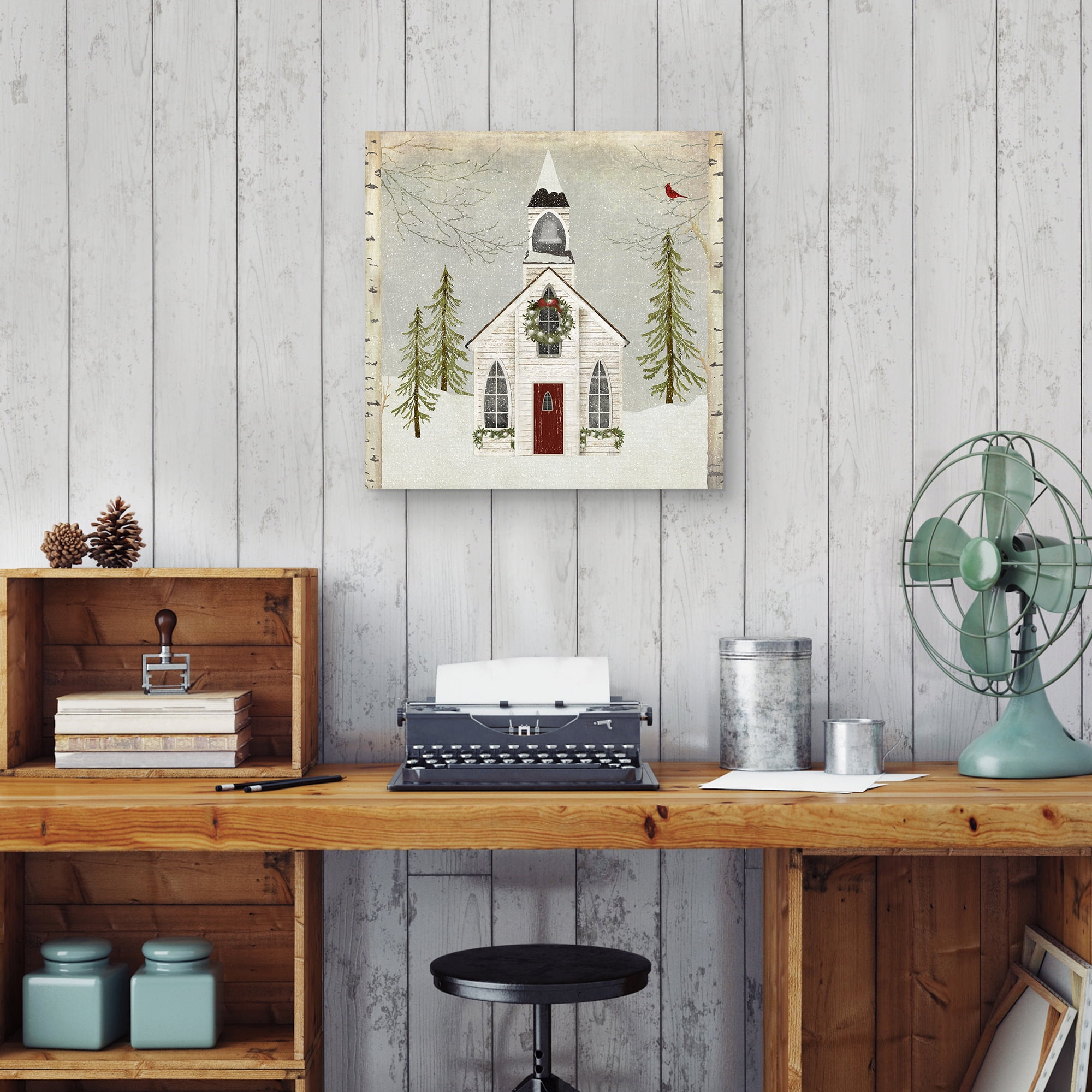 Snow Church by Beth Albert Canvas Art Print