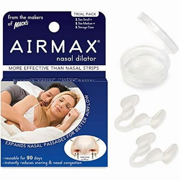USBSO Nasal Dilator for Better Sleep - Natural, Comfortable, Anti Snoring Device, Snoring Solution for Maximum Airflow and Easier Breathing 2 Size Trial Pack (Small and Medium - Clear)