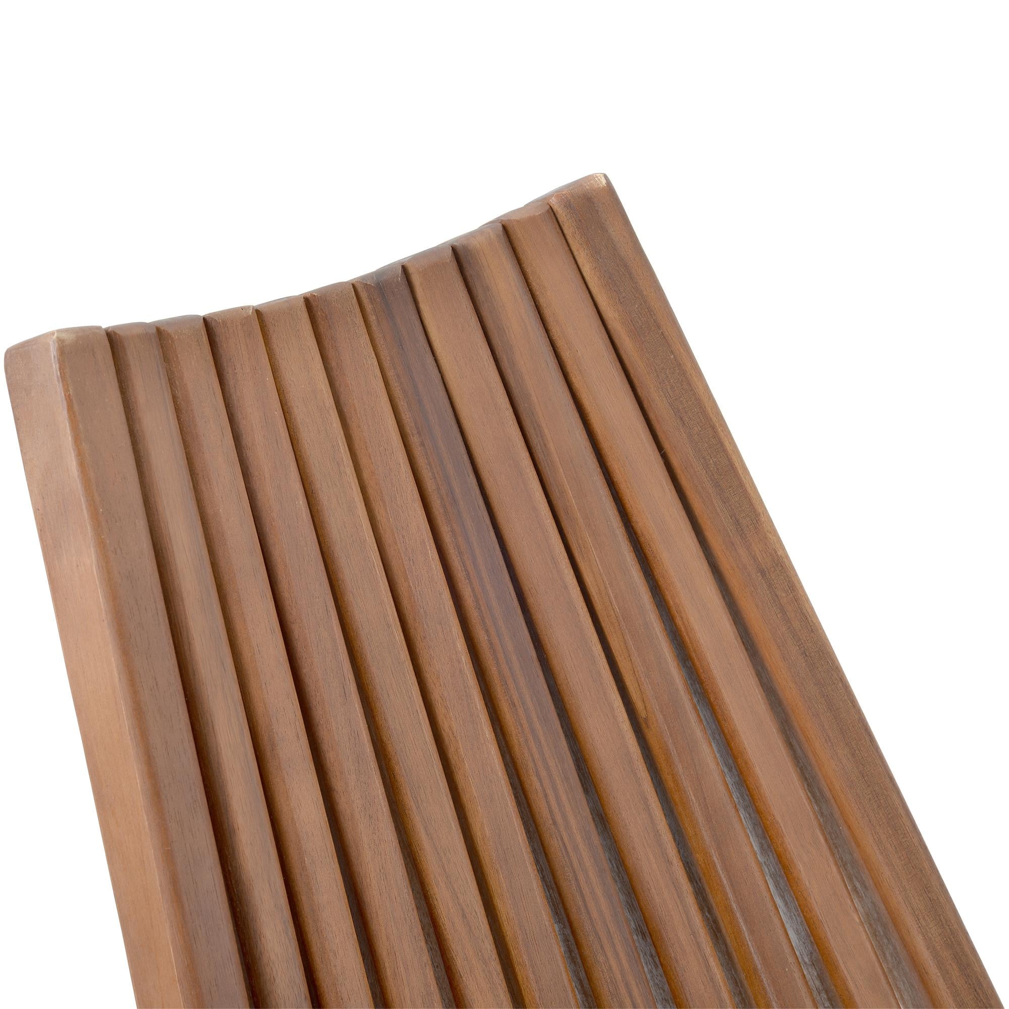 IVV Acacia Wood Folding Chair, Outdoor Weather-Resistant Wooden Foldable Chair Patio Furniture Comfy Adirondack Chairs Lounge Chair for Deck Fire Pit Porch Camping, Brown