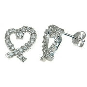 925 Sterling Silver Heart Earrings Makes Unique Women Birthday Gift, Heart Sterling Silver Earrings