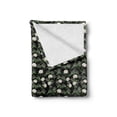 thumbnail image 2 of Botanical Soft Flannel Fleece Throw Blanket, White Hydrangea in the Dark Garden Wedding Flowers Bridal, Cozy Plush for Indoor and Outdoor Use, 50" x 70", Black Army Green, by Ambesonne, 2 of 6