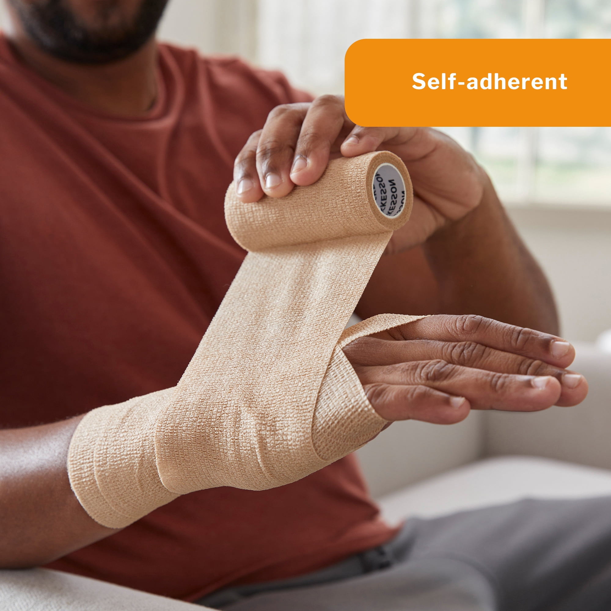 McKesson Cohesive Wound Bandages, Self-Adherent Compression Wrap, 3 in x 5 yd, 1 Count, 24 Packs, 24 Total