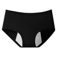 thumbnail image 2 of HKYNLAG Women's Seamless No Show Panties Invisible Solid Color Period Leak Proof Briefs for Women Black L, 2 of 3