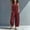 5# Wine, variant on Wide Leg Jumpsuits for Women Sleeveless Button Front Trendy Band Collar Linen Jumpsuits with Pockets Vacation Yellow S