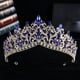 thumbnail image 2 of Zhuge Tiara de boda para novia, diadema de princesa, corona nupcial, joyería para el cabello con diamantes de imitación de cristal, decoración para novia, cumpleaños, graduación, boda (verde), 2 of 4