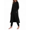 thumbnail image 4 of Weekease 3 Piece Sets for Women Crew Neck Tank Pockets Drawstring Pant Long Sleeve Cardigan Comfy Pajama, 4 of 8