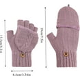 thumbnail image 2 of Winter Fingerless Gloves Mittens for Women Men Warm Wool Knitted Convertible Flip Top Mittens for Cold Weather, 2 of 6