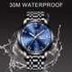 thumbnail image 4 of Reloj LIGE Reloj deportivo de moda para hombre acero completo color azul claro, 4 of 5