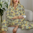 thumbnail image 6 of Hirioo African bush elephant for Women's Pajama Sets 2 Piece Pjs Women's Long-Sleeved Pajama Set Button Down Sleepwear,S-XXL-Medium, 6 of 7