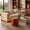 Rust/Natural, variant on Safavieh Couture Denison Modern Chenille Ottoman, Rust/Natural