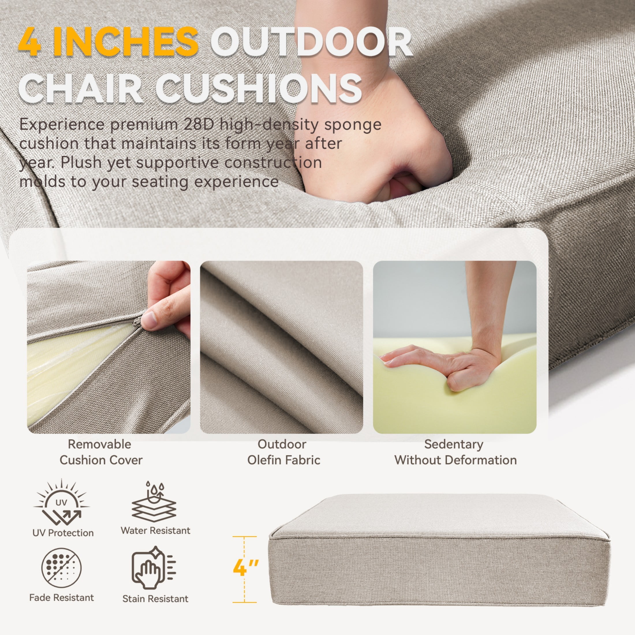 Unnifurnzi Patio Furniture Set-5 Pieces All Weather Wicker Outdoor Furniture Outdoor Swivel Rocking Chairs with Patio Couch Outdoor Patio Furniture Set for Porch Balcony Deck-Gray/Beige