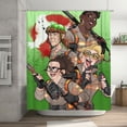 thumbnail image 1 of Cortina de ducha de los Cazafantasmas, diseño de dibujos animados, con 12 ganchos, impermeable, lavable, de poliéster, para decoración del baño, 72 x 72 pulgadas, plancha, 1 of 8