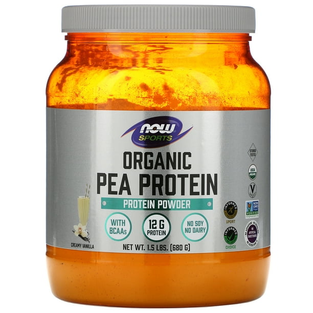 NOW Foods Organic Pea Protein Powder Natural Vanilla 1.5 lbs