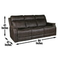 thumbnail image 2 of Steve Silver Valencia Leatherette Dual Power Reclining Sofa, Walnut Color, 2 of 8