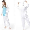 thumbnail image 4 of Olyvenn Sales Comfortable Pajamas For Women Fashion Ladies One-Piece Jumpsuit Loose Fit Casual Costume Plush Bunny Onesie Ear Hoodie Sleepwear Long Sleeve Female Leisure Blue 6, 4 of 6