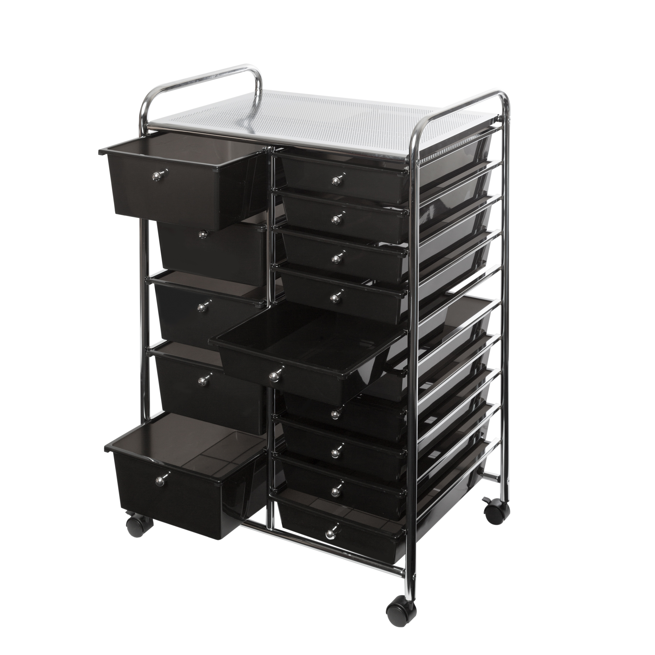 Seville Classics Web580 Storage Cart White 15 Drawer Utility Carts