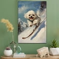 thumbnail image 2 of Shih Tzu Cute Dog Skiing Stretched Canvas Size 8x12 – Retro Shih Tzu Dog Batter in Action With Skiing for Themed Living Room, 2 of 5