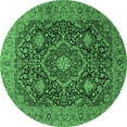 thumbnail image 1 of Ahgly Company Indoor Round Medallion Emerald Green Traditional Area Rugs, 6' Round, 1 of 4