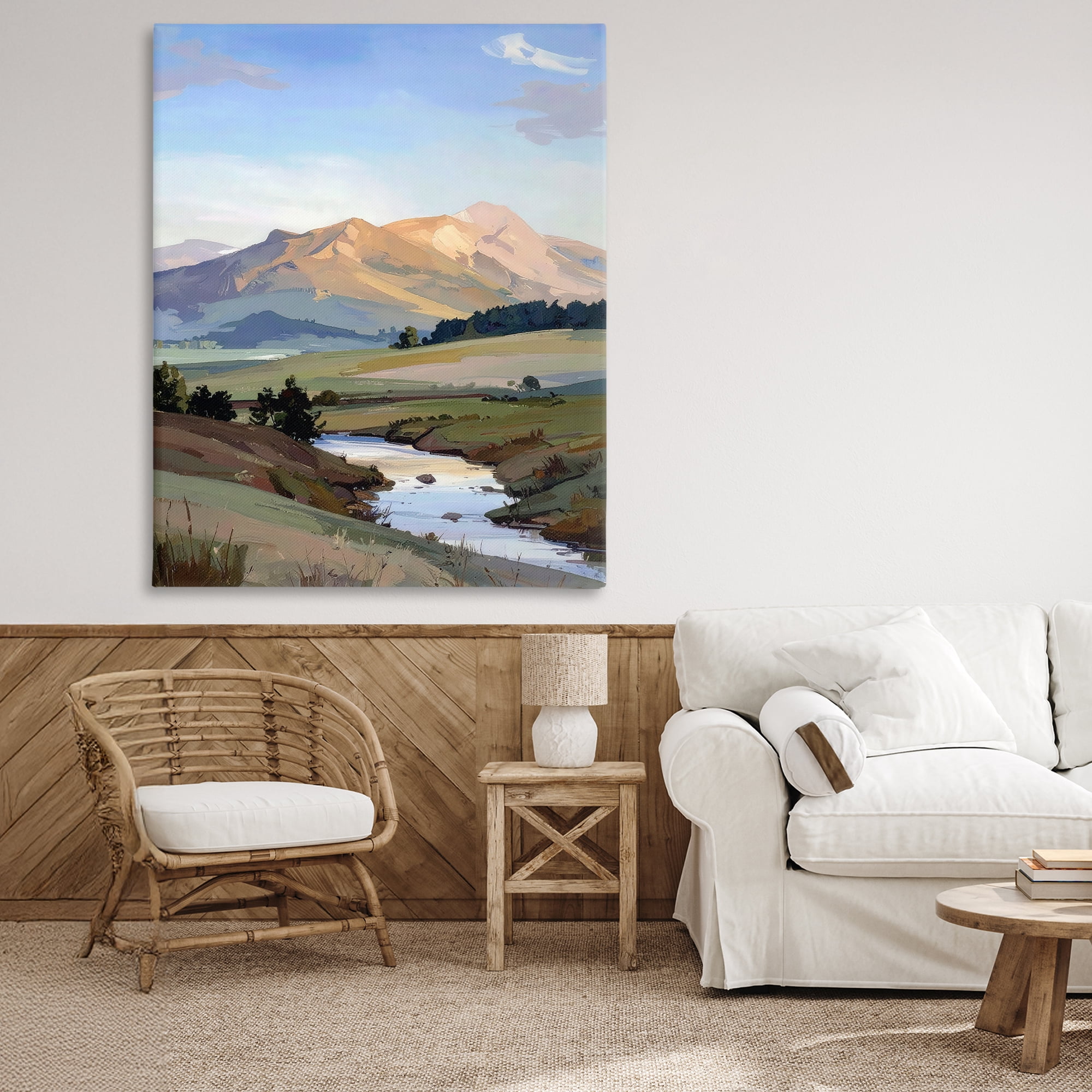 Stupell Industries Across The Valley River Canvas Wall Art, design by Alonza Saunders
