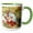Green/White, variant on 3drose, Frozen Winter Berries Grunge, 11oz Two-tone Green Mug