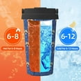 thumbnail image 5 of Picia Raccoon blue point Pattern 500ml Carry Insulated Coffee Mug, Stainless Steel Travel Mug with Hidden Handle, Leak-Proof for Car, Office, Home, and Outdoor Use, 5 of 8