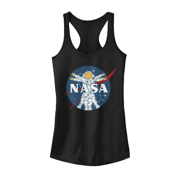 Junior's NASA Da Vinci Astronaut  Racerback Tank Top Black Medium
