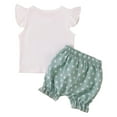 thumbnail image 4 of XZNPDUCQ Toddler Girls Clothes Kids Summer Short Sleeve T-Shirt and Elastic Shorts Outfit 2 Piece Set Short Sets For 6 12 18 24 Months 2T 3T 4T 5T Dailywear Green，6-12 Months, 4 of 8