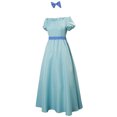 thumbnail image 4 of Disfraz de Cosplay para fiesta de Halloween, uniforme diario de otoño e invierno, elegante vestido ajustado azul para mujer, vestido femenino de manga corta a la moda, 4 of 5