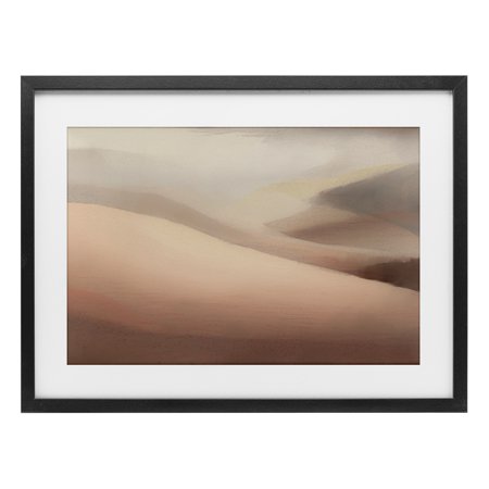 Stupell Industries Pink Dunes Abstraction Black Framed Print Under Glass design by Norm Stelfox, 14 x 20