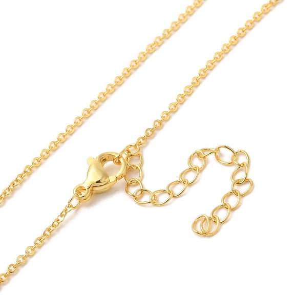 1pc golden Brass Cable Chain Necklaces with Lobster Claw Clasps 18 inch 1.5mm