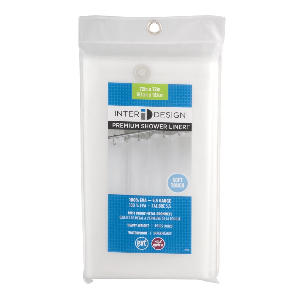 iDesign Premium Shower Liner, Standard 72' x 72', Frost