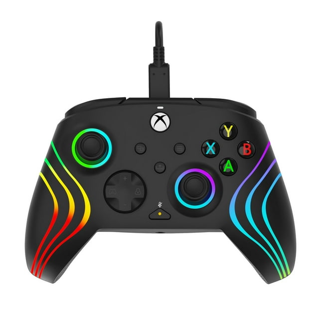 Refurbished PDP - Performance Designed Products 049-024 Afterglow Wave Wired Controller: Black For Xbox Series X|S, Xbox One & Windows 10/11