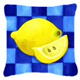 thumbnail image 1 of Coussin Décoratif en Toile Citron en Bleu par Ute Nuhn, 1 of 1