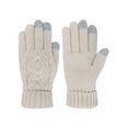 thumbnail image 1 of Simplicity Women's Three Fingers Touchscreen Wool Knit Gloves, Vanilla, 1 of 4