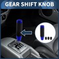 thumbnail image 2 of Cylinder Shift Knob, 13cm Universal for Automatic and Manual Vehicle Gear Shifter Knob with 3 Adapter Aluminum Alloy Blue, 1 Set, 2 of 7