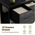 thumbnail image 5 of NEILA 16 Drawers Dresser with Sturdy Metal Frame and Wood Tabletop - Ideal for Bedroom, Hallway, and Entryway Organization, Black, 5 of 7