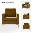 thumbnail image 5 of Tina's Home Velvet Upholstered Club Accent Chair Lounge Armchair Single Sofa Removable Backrest Golden Legs Home Living Room Bedroom Gloden, 5 of 8