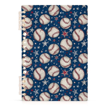 Spiral Journal Notebook Sports Retro Baseball A5 Lined Hardcover PP Material with 60 Pages Paper College Ruled Notebook for Work Note Taking Writing 5.7x8.3 Inch