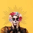 thumbnail image 4 of Halloween Skull Ornament For The Dead Ghost Festival Hair Hoops Ghost Festival Stained Rose Headbands Festival Party, 4 of 6