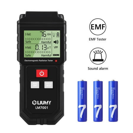 LIUMY Portable Handheld LCD EMF Detector, Electromagnetic Radiation Detector Tester Dosimeter with Sound-Light (Best Emf Detector App)