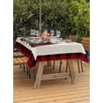 thumbnail image 2 of Outdoor Tablecloth with Umbrella Hole and Zipper, Christmas Tree Rectangle Table Cloth 60x120 Inch Waterproof Tablecloth, Green Xmas Tree Red Black Plaid Picnic Table Cover for Patio Camping, 2 of 7