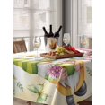 thumbnail image 6 of Spring Floral Table Cloth, Waterproof Tablecloth for Rectangle Tables, Watercolor Gnomes Flowers Butterflies Yellow Reusable Washable Fabric Table Cover for Restaurant Kitchen Dining Tables 52"x70", 6 of 9
